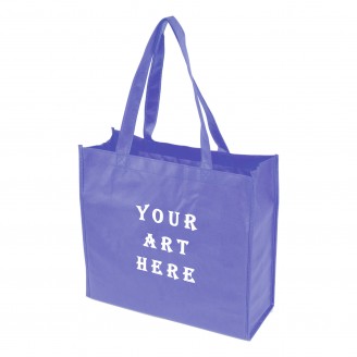 Navy Laminated Tote Bag 13" L x 4.5" W x 13" H